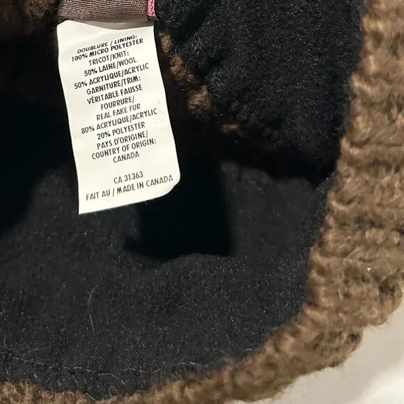 Kyi Kyi Canada Brown Wool Blend Faux Pom Beanie - Picture 2 of 4